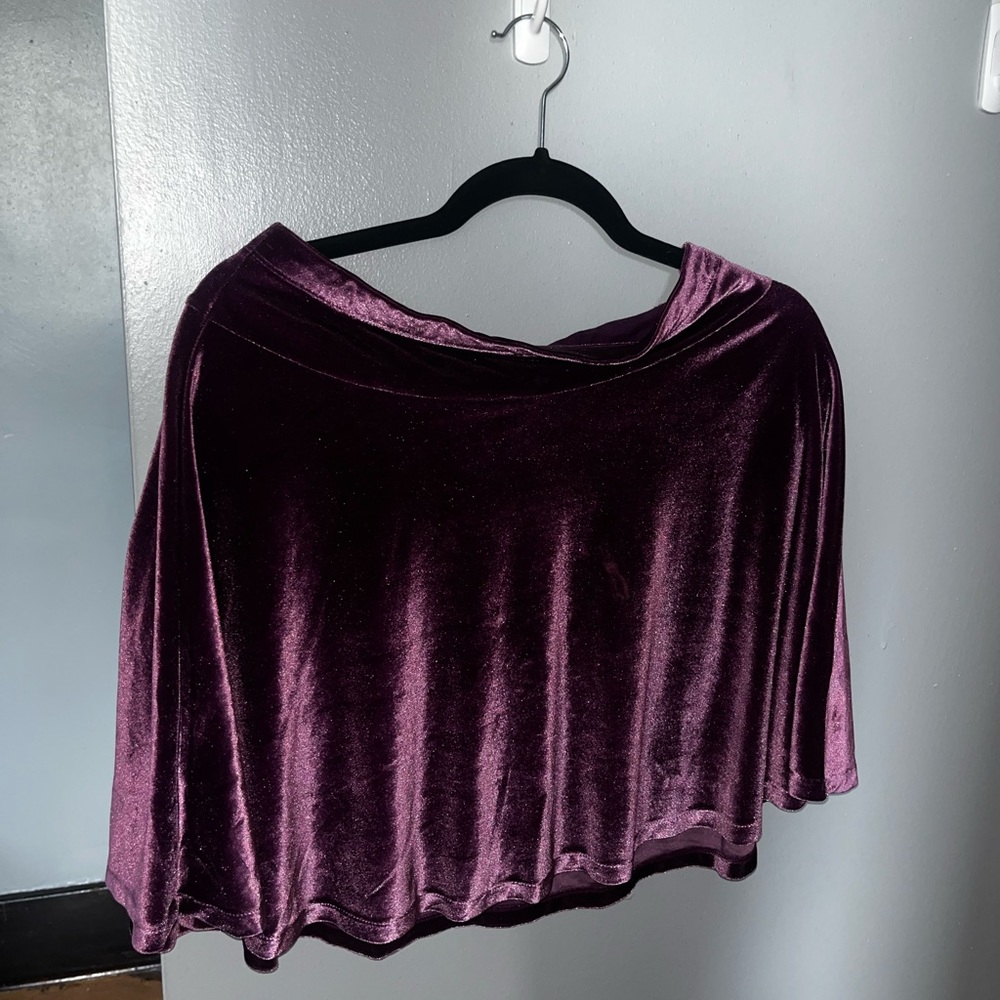 Kid’s Purple Crushed Velvet Skirt with Built-In Shorts